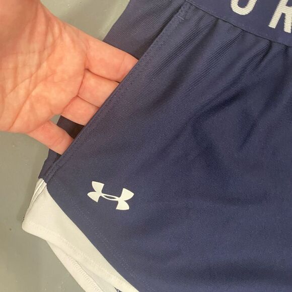 Under Armour | Navy Blue and White Track Shorts - Picture 6 of 15